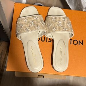 Louis Vuitton Cream Monogram Sandals
